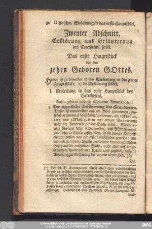 Zweyter Abschnitt, Erklärung und Erläuterung des Catechismi selbst.