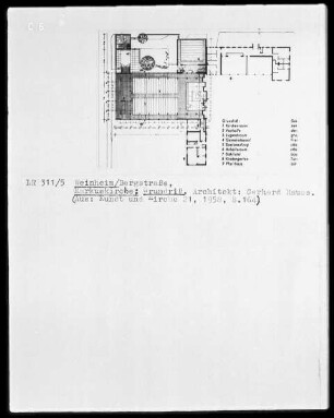 Weinheim Rhein-Neckar-Kreis, Markuskirche, Grundriß (Architekt: Gerhard Hauss)