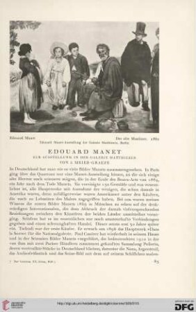 20: Edouard Manet : zur Ausstellung in der Galerie Matthiesen