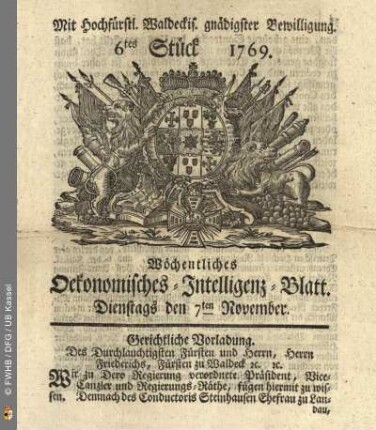 6tes Stück, Dienstags den 7ten November 1769