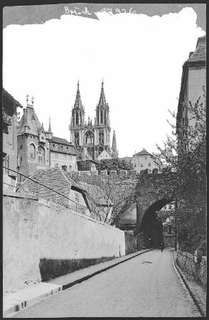 Meißen. Hohlweg, Burgtor, Dom, Schlossbrücke