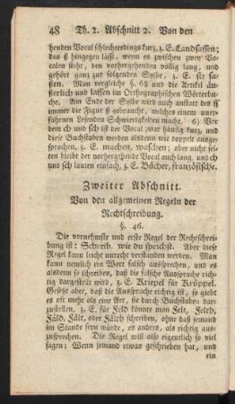 Zweiter Abschnitt. Von den allgemeinen Regeln der Rechtschreibung.
