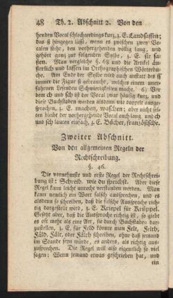 Zweiter Abschnitt. Von den allgemeinen Regeln der Rechtschreibung.