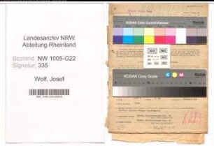 Entnazifizierung Josef Wolf , geb. 11.03.1907 (Metzger)