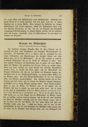 Grenzen der Wissenschaft