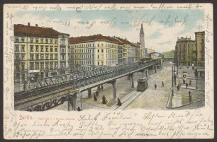Ansichtskarte Hochbahnbahnhof Oranienstraße, koloriert