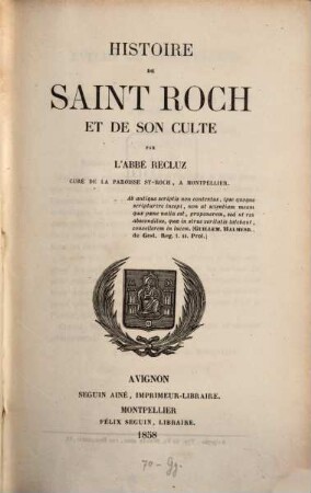 Histoire de Saint Roch et de son culte
