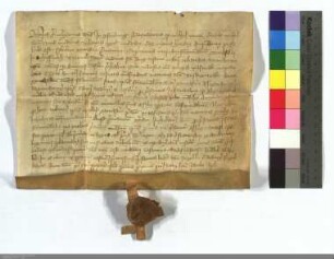 Luther v. Ysenburg vermacht den Nonnen zu Schiffenberg testamentarisch acht Hube des Wiskerwaldes, vor ihrem Kloster gelegen.