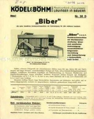 Breitdreschmaschine Typ "Biber"