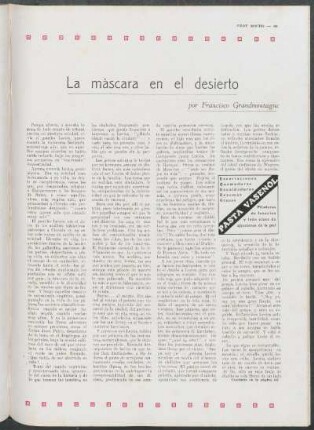 La máscara en el desierto