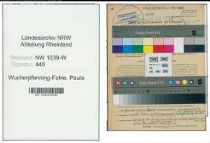 Entnazifizierung Paula Wucherpfennig-Fahle , geb. 06.04.1903 (Rechtsanwaeltin)