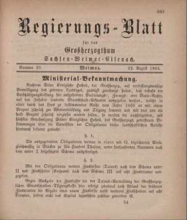 Nr. 20 : 22. August 1865