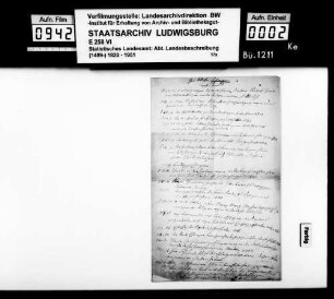 Materialsammlung sowie Berichtigung und Nachtrag zur OAB 1893