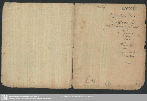 Welt Vater du o Adam deine Kinder - Mus.1825-E-521 : S (2), vla (3), b, bc
