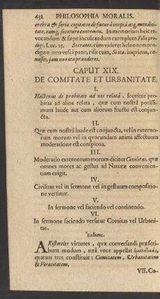 Caput XIX. De Comitate Et Urbanitate.