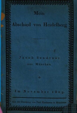 Mein Abschied von Heidelberg