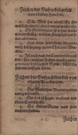 Zeichen der Unfruchtbarkeit von uberley Feuchte.