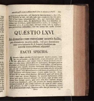 Quæstio LXVI. An donatio cum mentione mortis facta, ..., si donator clausulam omnimodae irrvocabilitatis adjecerit?