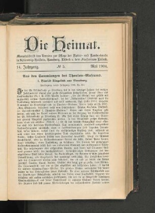 14. Jahrgang. No. 5. Mai 1904.