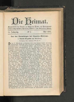 14. Jahrgang. No. 5. Mai 1904.