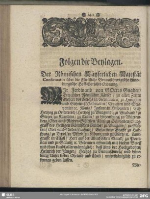Folgen die Beylagen