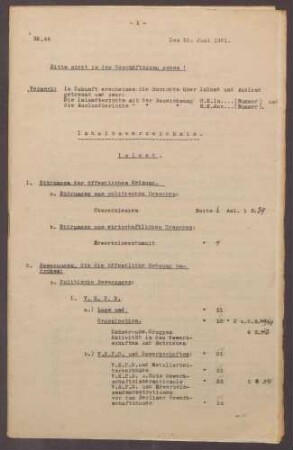 Lageberichte des Reichskommissars für Überwachung der öffentlichen Ordnung, Nr. 44