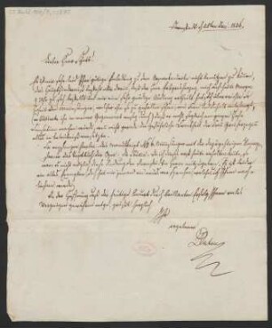 Brief an B. Schott's Söhne : 25.01.1836