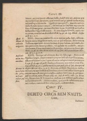 Caput IV. De Debito Circa Rem Nauticam,