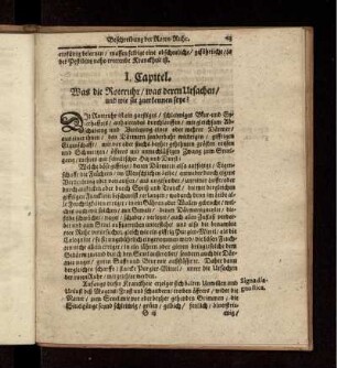 1. Capitel. Was die Roteruhr/ was deren Ursachen/ und wie sie zuerkennen seye?