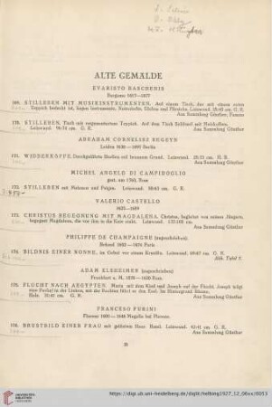 Alte Gemälde (Nr. 169-205)