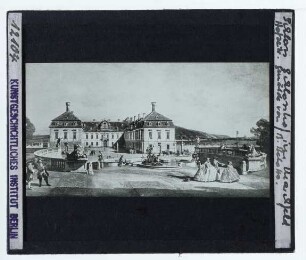 Engelhartstetten, Schloss Hof,Bellotto, Das kaiserliche Lustschloß Schloss Hof, Hofseite (1758) (Wien KHM GG_1673)