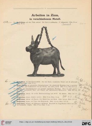 Arbeiten in Zinn, in verschiedenem Metall (Nr. 156-254)