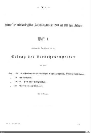 Hauptfinanzetat 1909-1910, Heft 10