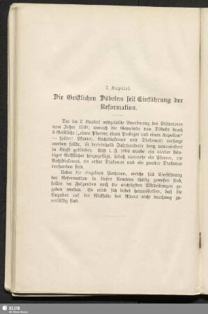 7. Kapitel. Die Geistlichen Döbelns seit Einführung der Reformation
