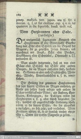 Vom Herzbrennen oder Sode