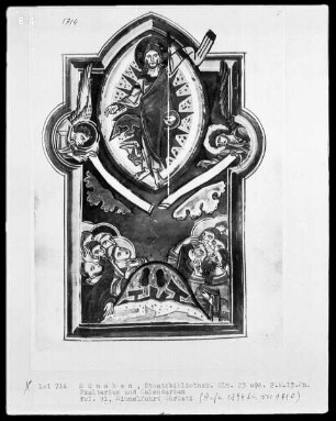 Psalterium mit Kalendarium — Himmelfahrt Christi, Folio 91recto