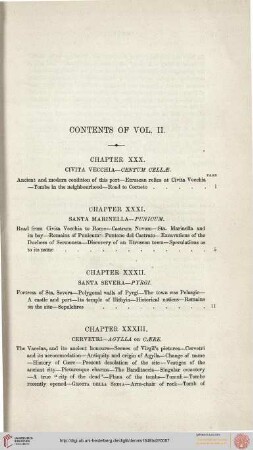 Contents of Vol. II