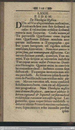 LXXIX. EIDEM. De Theologia Mystica