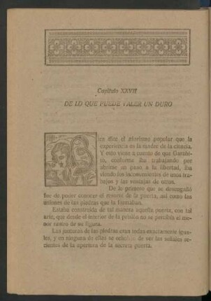 Capítulo XXVII - De lo que puede valer un duro