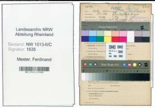 Entnazifizierung Ferdinand Mester , geb. 28.04.1883 (Schneider)