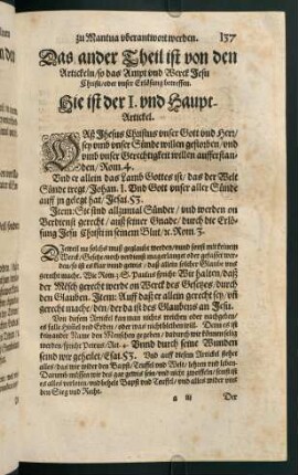 "[...] der I. und Hauptartickel"