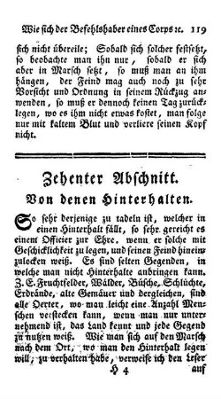 Zehenter Abschnitt - Von denen Hinterhalten.