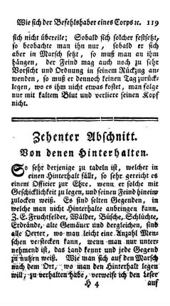 Zehenter Abschnitt - Von denen Hinterhalten.