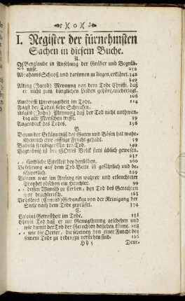 I. Register der fuernehmsten Sachen in diesem Buche