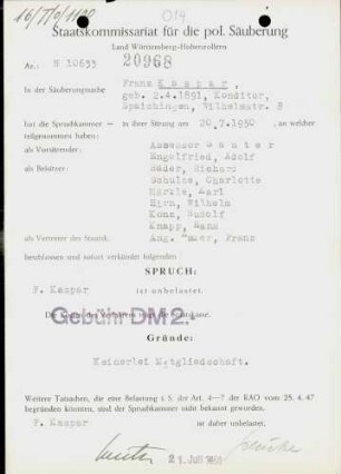 Kaspar, Franz