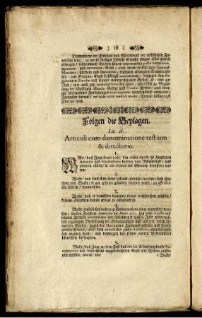 Folgen die Beylagen.