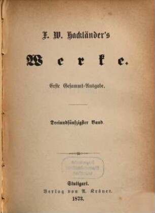 F. W. Hackländer's Werke. 53, Künstlerroman ; 2