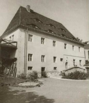 Maxen, Pfarrgut : Maxen (Kreis Pirna), Pfarrgut, Maxener Straße 41, Pfarrhaus, 1581, Hofansicht