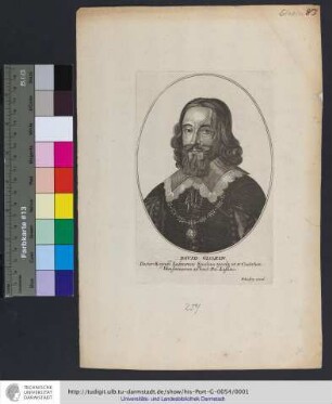 David Gloxin. Doctor. Reipubl. Lubeccensis Syndicus, ejusdq, ut et Ciuitatum Hanseaticarum ad tract. Pac. Legatus / P. Aubry excud.