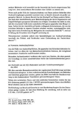 a) Normierte Auskunftspflichten